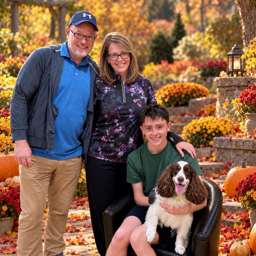 Finn the Springer Spaniel with his family